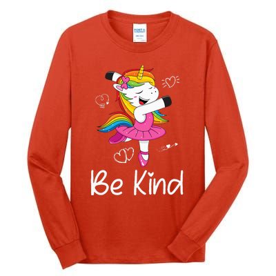 Dancing Unicorn Be Kind Anti Bullying Unity Day Orange Tall Long Sleeve T-Shirt