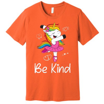 Dancing Unicorn Be Kind Anti Bullying Unity Day Orange Premium T-Shirt