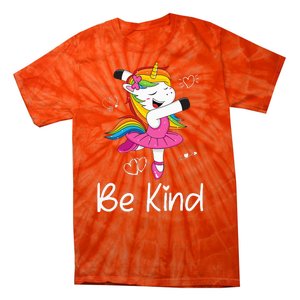 Dancing Unicorn Be Kind Anti Bullying Unity Day Orange Tie-Dye T-Shirt