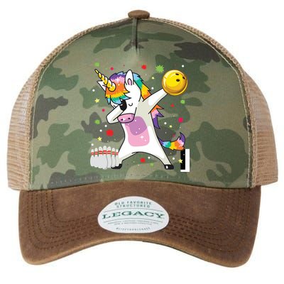Dabbing Unicorn Bowling Funny Bowling Legacy Tie Dye Trucker Hat