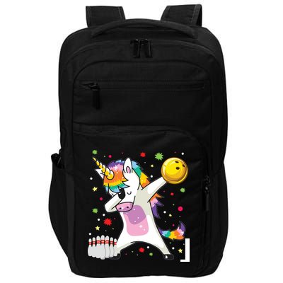 Dabbing Unicorn Bowling Funny Bowling Impact Tech Backpack