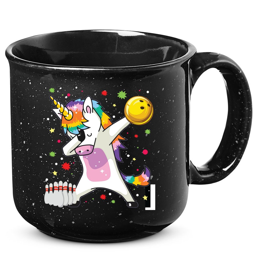 Dabbing Unicorn Bowling Funny Bowling 15oz Campfire Ceramic Mug