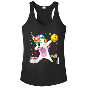 Dabbing Unicorn Bowling Funny Bowling Ladies PosiCharge Competitor Racerback Tank