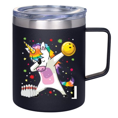 Dabbing Unicorn Bowling Funny Bowling 12oz Stainless Steel Coffee Mug