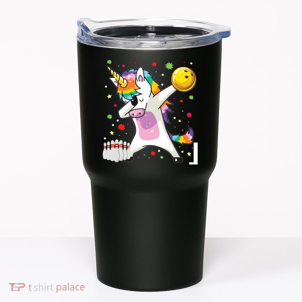 Dabbing Unicorn Bowling Funny Bowling Tumbler