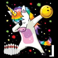 Dabbing Unicorn Bowling Funny Bowling Wool Snapback Cap