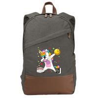 Dabbing Unicorn Bowling Funny Bowling Cotton Canvas Backpack