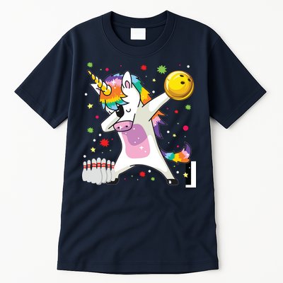 Dabbing Unicorn Bowling Funny Bowling Tall T-Shirt