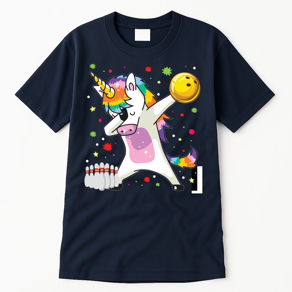 Dabbing Unicorn Bowling Funny Bowling Tall T-Shirt