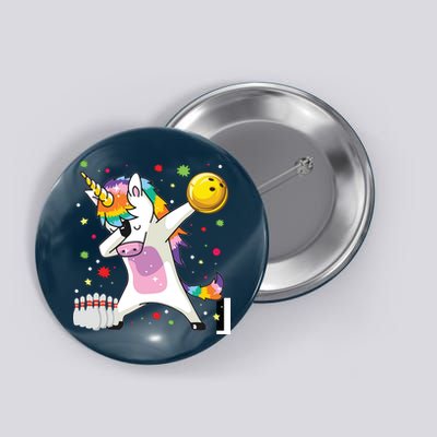 Dabbing Unicorn Bowling Funny Bowling Button