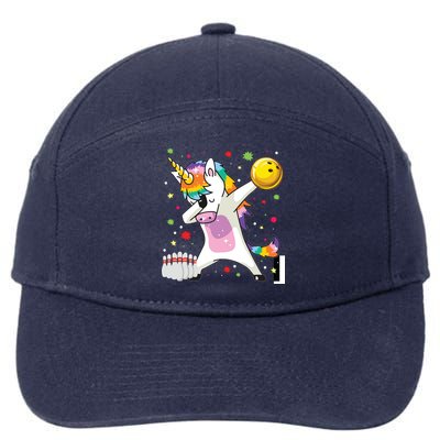 Dabbing Unicorn Bowling Funny Bowling 7-Panel Snapback Hat