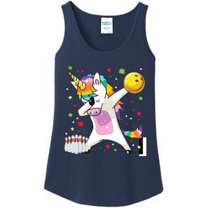 Dabbing Unicorn Bowling Funny Bowling Ladies Essential Tank