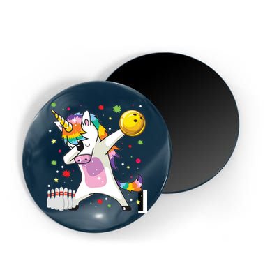 Dabbing Unicorn Bowling Funny Bowling Magnet