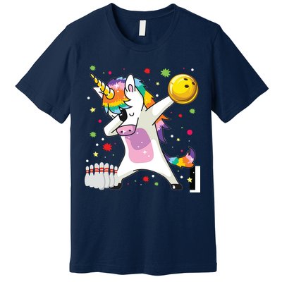 Dabbing Unicorn Bowling Funny Bowling Premium T-Shirt