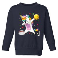 Dabbing Unicorn Bowling Funny Bowling Toddler Sweatshirt