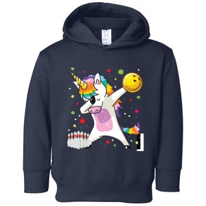 Dabbing Unicorn Bowling Funny Bowling Toddler Hoodie