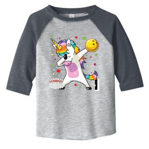 Dabbing Unicorn Bowling Funny Bowling Toddler Fine Jersey T-Shirt