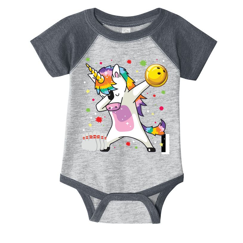 Dabbing Unicorn Bowling Funny Bowling Infant Baby Jersey Bodysuit