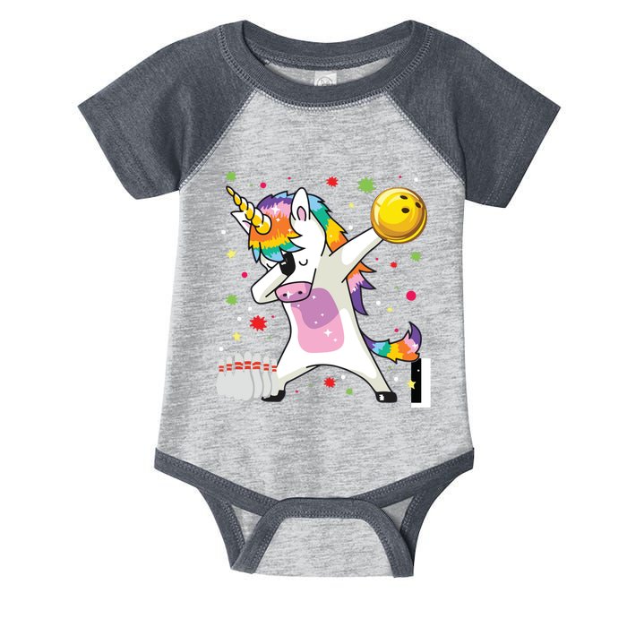 Dabbing Unicorn Bowling Funny Bowling Infant Baby Jersey Bodysuit