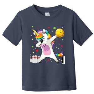 Dabbing Unicorn Bowling Funny Bowling Toddler T-Shirt