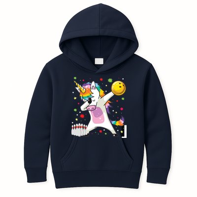 Dabbing Unicorn Bowling Funny Bowling Kids Hoodie