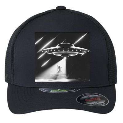 Down Ufo Bad Alien Funny Flexfit Unipanel Trucker Cap