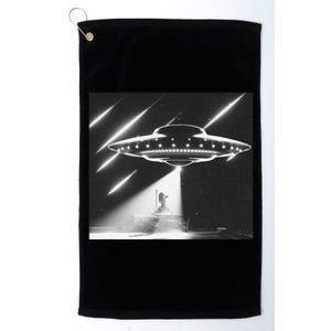 Down Ufo Bad Alien Funny Platinum Collection Golf Towel