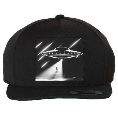 Down Ufo Bad Alien Funny Wool Snapback Cap