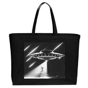 Down Ufo Bad Alien Funny Cotton Canvas Jumbo Tote