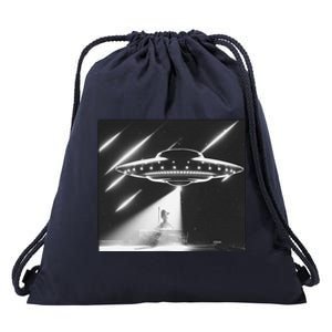 Down Ufo Bad Alien Funny Drawstring Bag