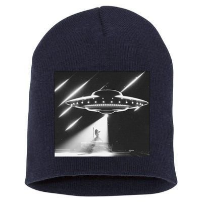 Down Ufo Bad Alien Funny Short Acrylic Beanie