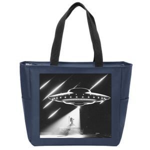 Down Ufo Bad Alien Funny Zip Tote Bag