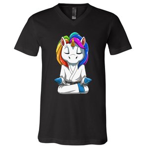 Dabbing Unicorn Brazilian Jiu Jitsu Mom Tee BJJ V-Neck T-Shirt