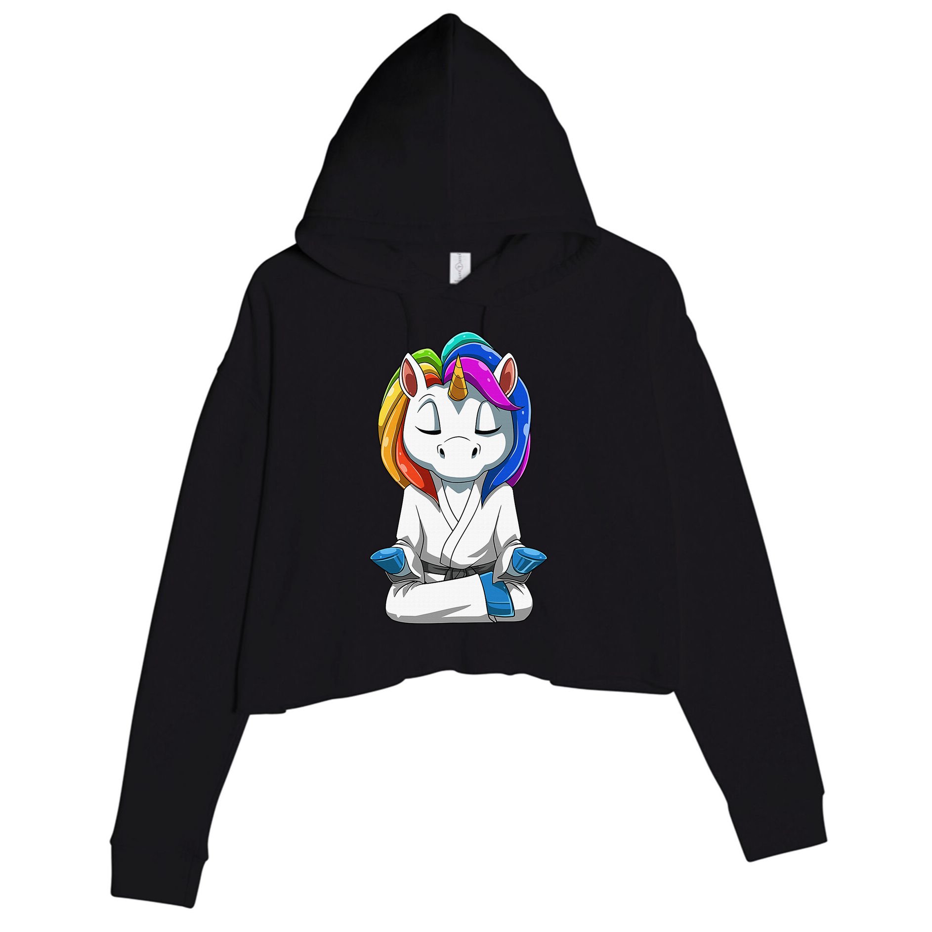 Dabbing Unicorn Brazilian Jiu Jitsu Mom Tee BJJ Crop Fleece Hoodie