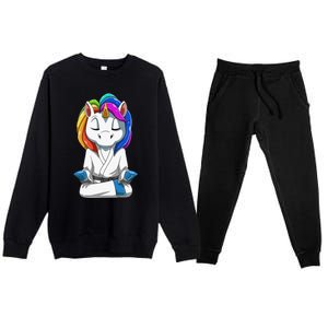 Dabbing Unicorn Brazilian Jiu Jitsu Mom Tee BJJ Premium Crewneck Sweatsuit Set