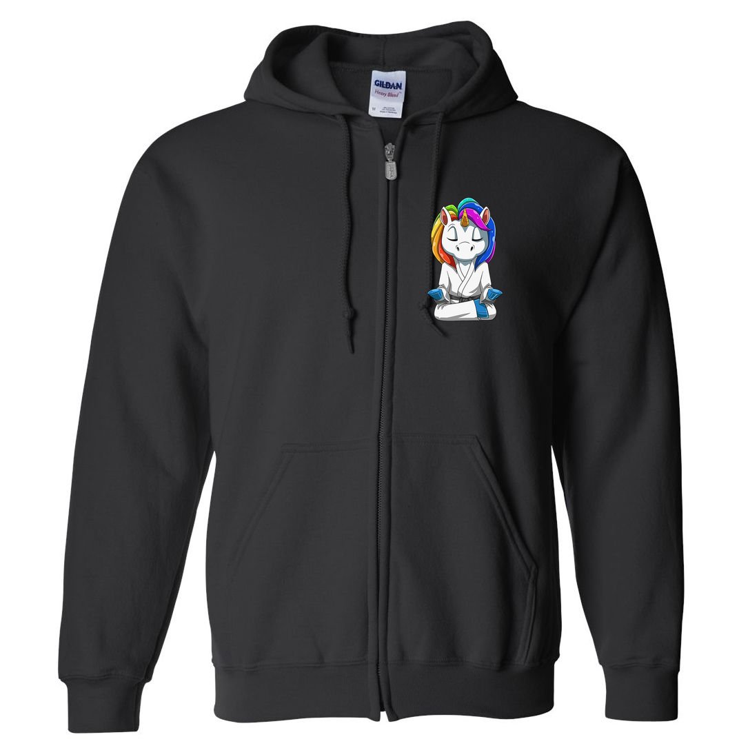 Dabbing Unicorn Brazilian Jiu Jitsu Mom Tee BJJ Full Zip Hoodie