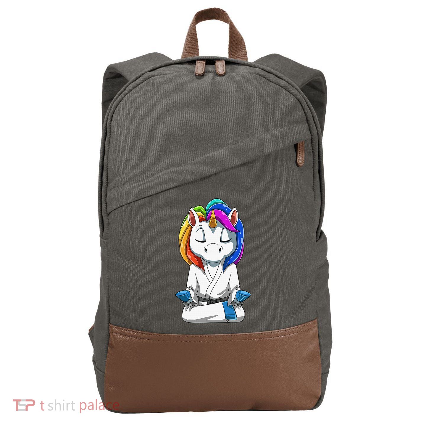 Dabbing Unicorn Brazilian Jiu Jitsu Mom Tee BJJ Cotton Canvas Backpack