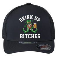 Drink Up Bitches Funny Leprechaun St Patrick's Day Flexfit Unipanel Trucker Cap