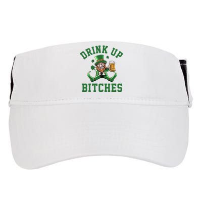 Drink Up Bitches Funny Leprechaun St Patrick's Day Adult Drive Performance Visor