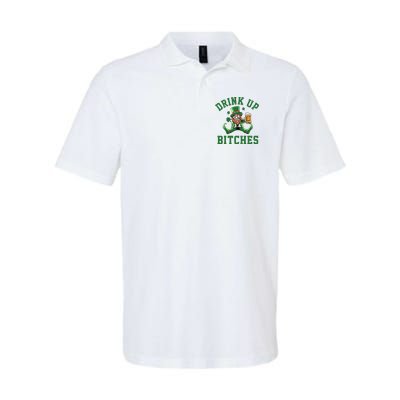 Drink Up Bitches Funny Leprechaun St Patrick's Day Polo