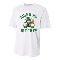 Drink Up Bitches Funny Leprechaun St Patrick's Day Youth Performance Sprint T-Shirt