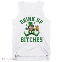 Drink Up Bitches Funny Leprechaun St Patrick's Day Tank Top