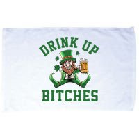 Drink Up Bitches Funny Leprechaun St Patrick's Day Microfiber Hand Towel
