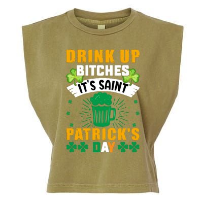 Drink Up Bitches It Funny St Garment-Dyed Women's Muscle Tee