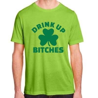 Drink Up Bitches With Shamrock, St Patrick's Day Adult ChromaSoft Performance T-Shirt