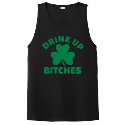 Drink Up Bitches With Shamrock, St Patrick's Day PosiCharge Competitor Tank