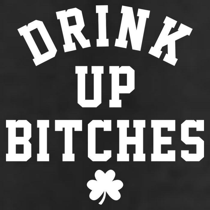 Drink Up Bitches Funny St Patrick's Day Party 7 Panel Mesh Trucker Snapback Hat