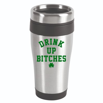 Drink Up Bitches Funny St Patrick's Day Party 16oz Travel Tumbler