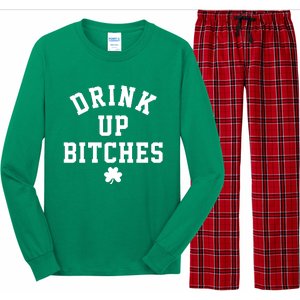 Drink Up Bitches Funny St Patrick's Day Party Long Sleeve Pajama Set