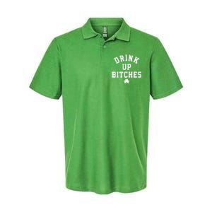 Drink Up Bitches Funny St Patrick's Day Party Softstyle Adult Sport Polo